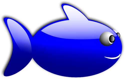 Glossy Blue Fish Clipart
