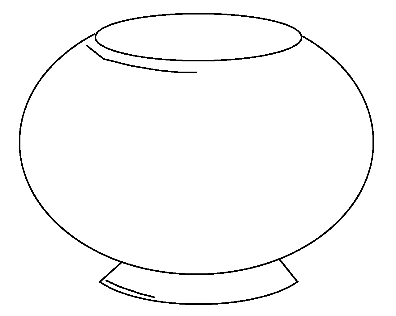 Fish Bowl Black And White Png Image Clipart
