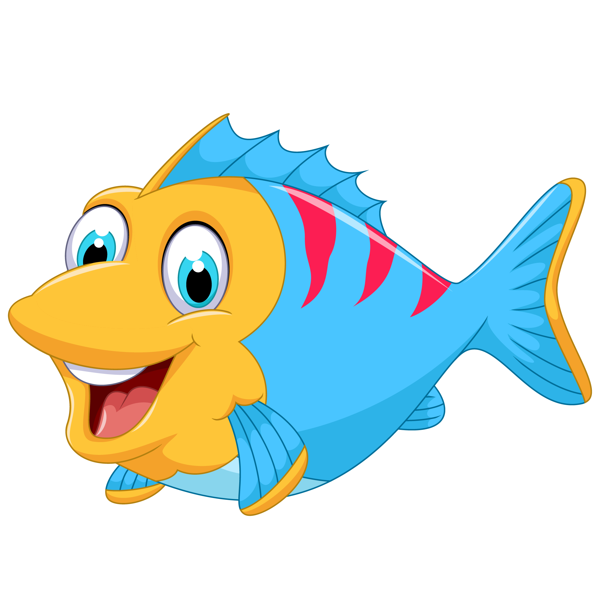 Cute Fish Vector Marine Cartoon PNG Download Free Clipart