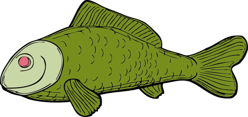 Ugly Green Fish Side Clipart