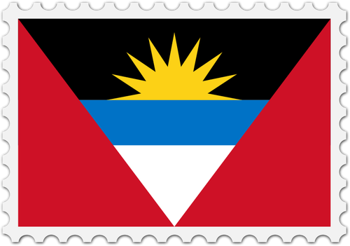 Antigua And Barbuda Flag Stamp Clipart