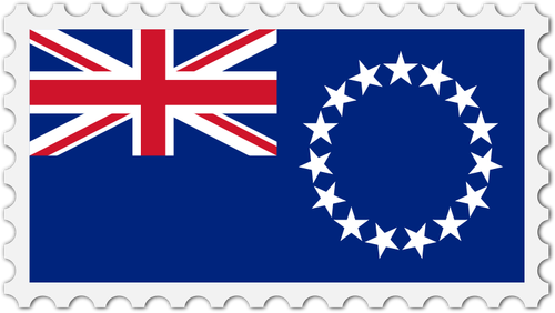 Cook Islands Flag Stamp Clipart