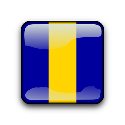 Barbados Flag Button Clipart
