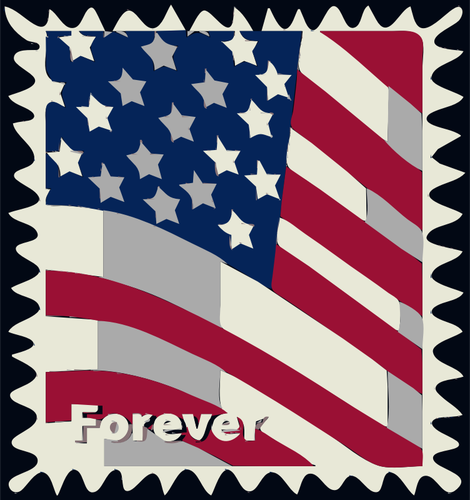 Usa Flag Postal Stamp Clipart