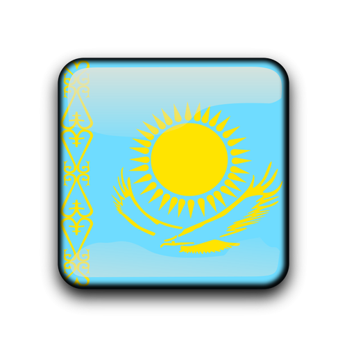 Kazakhstan Flag Button Clipart