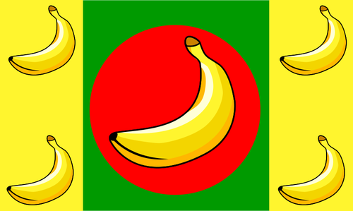 Of Banana Flag With Five Fruits Clipart