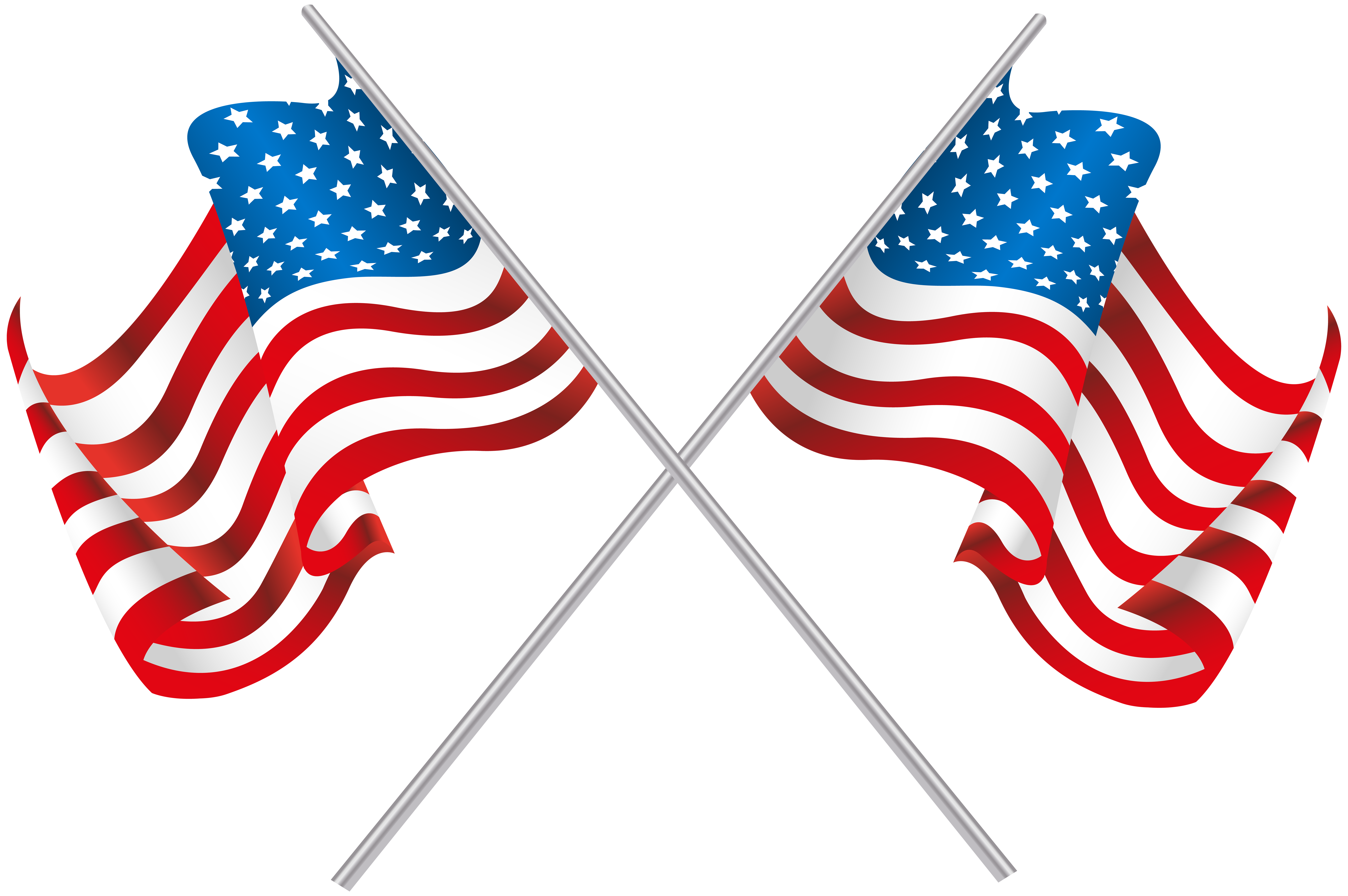 United Usa Of States Flag Crossed Flags Clipart