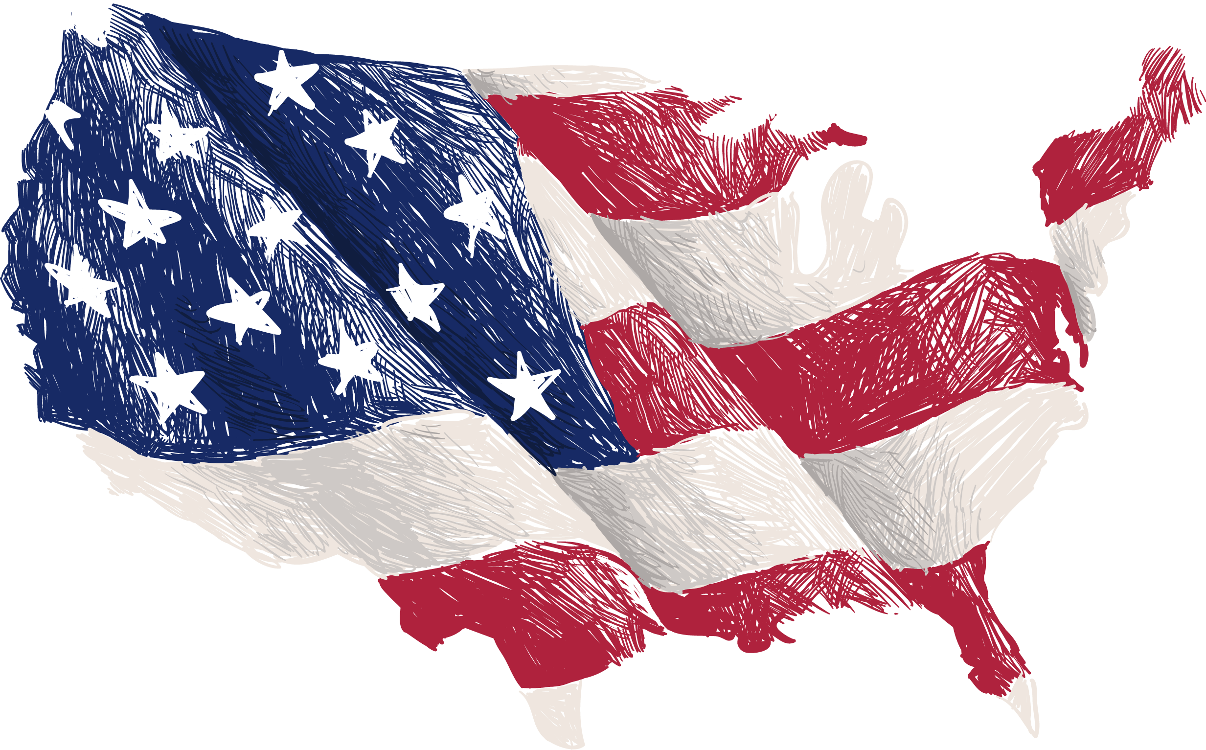 Map United Painted Of American Hand States Clipart