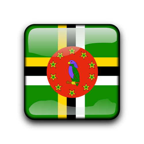 Dominica Flag Button Clipart