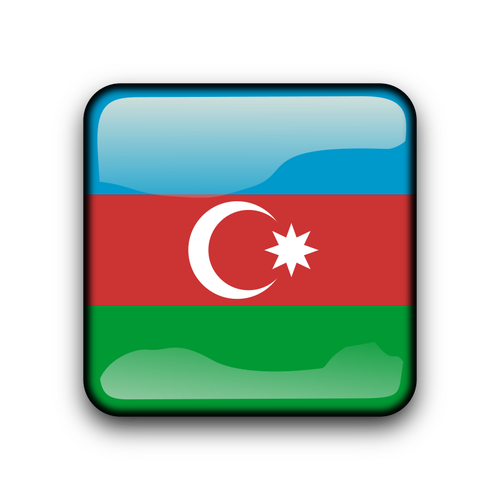 Azerbaijan Flag Button Clipart