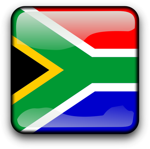 Of Square Shiny South African Flag Clipart