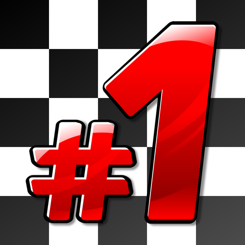 Number One On Racing Flag Clipart