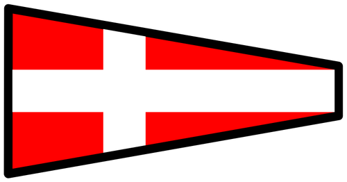 Signal Flag With White Cross Clipart