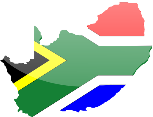 Of Country Shape South Africa Flag Clipart