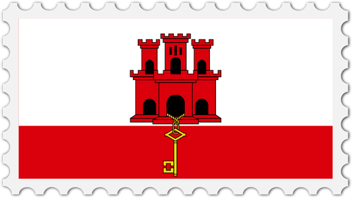 Gibraltar Flag Stamp Clipart