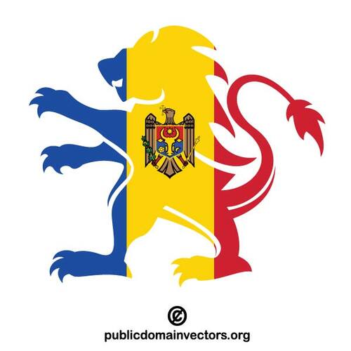 Moldova Flag Crest Clipart