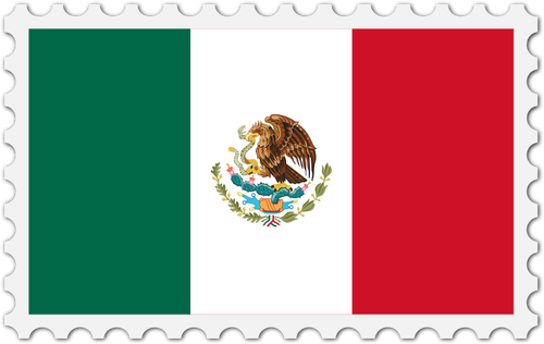 Mexico Flag Stamp Clipart