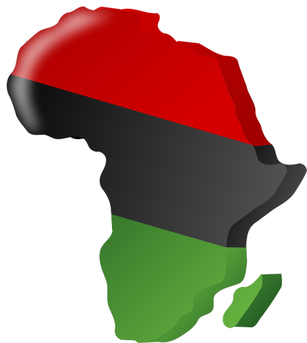 Gambian Flag In Shape Of Africa Clipart