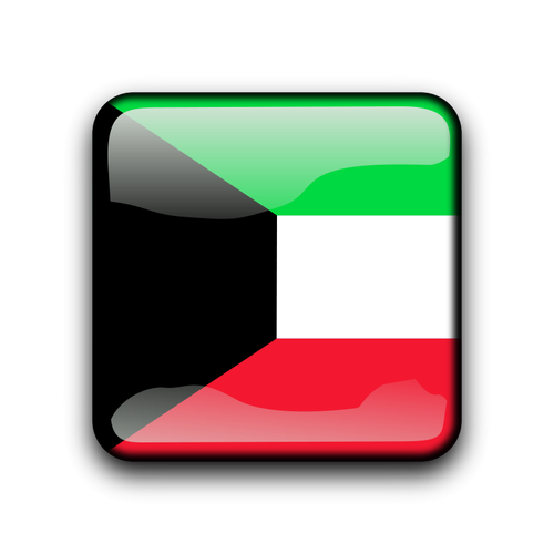 Kuwait Flag Button Clipart