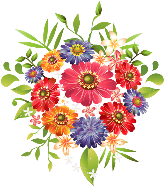 Floral A Bouquet Of Summer Flowers Clipart