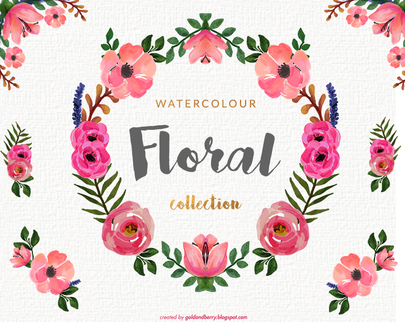 Freebies Watercolor Floral Collection Roses And Clipart