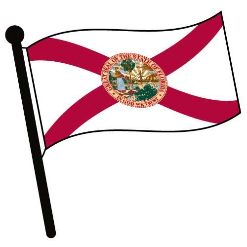 Florida Waving Flag American Pictures Accessories Clipart