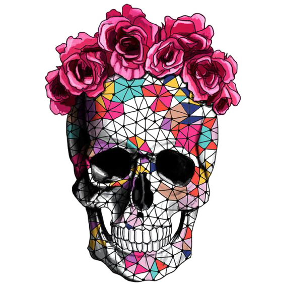 Flower Skull Calavera Crown Creative Rose Clipart