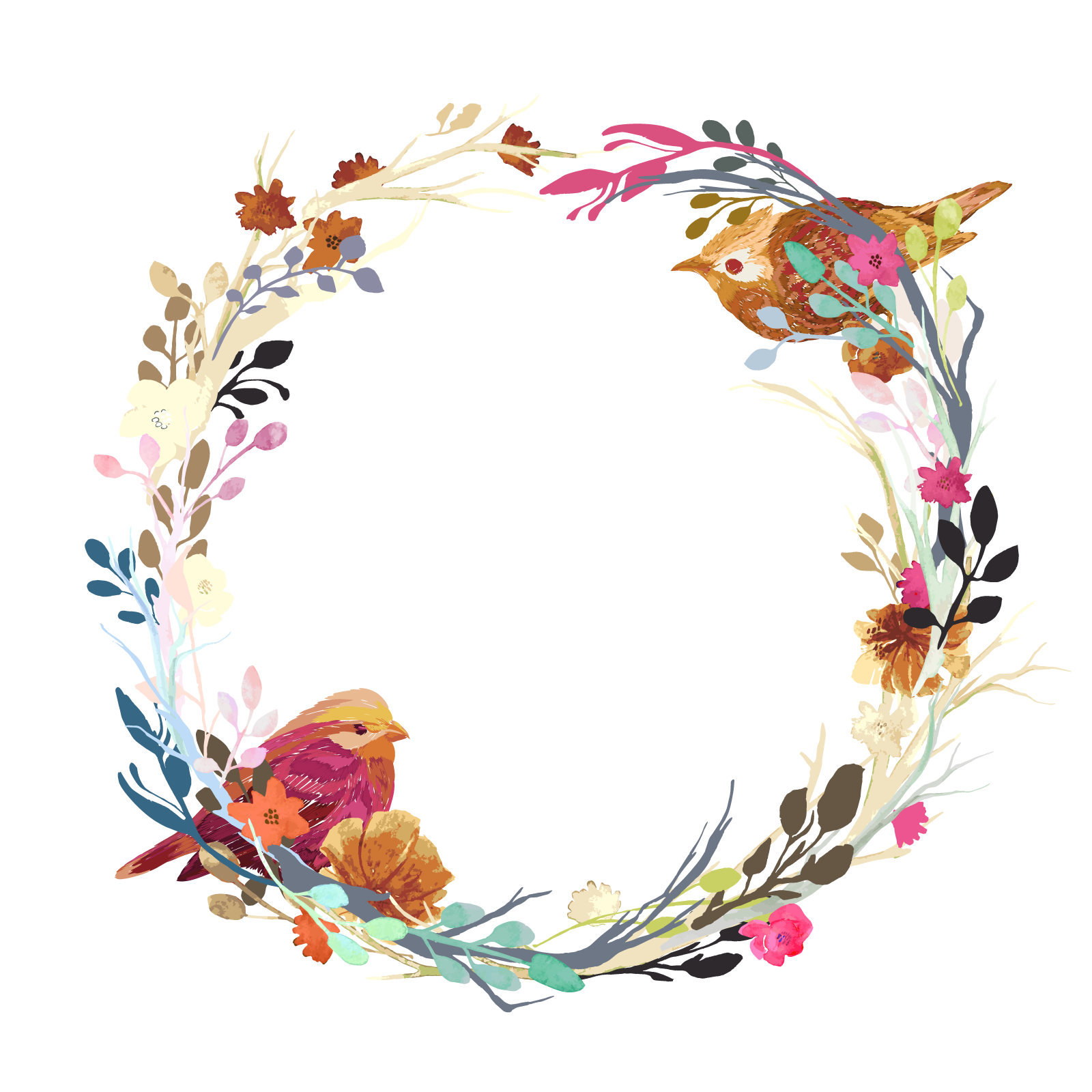 Flower Love Nest Wreath Euclidean Vector Invitation Clipart
