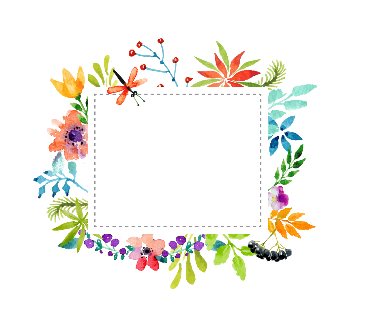 Watercolor Frame Png Vector Flower Frame Png Clipart Full Size | Images ...