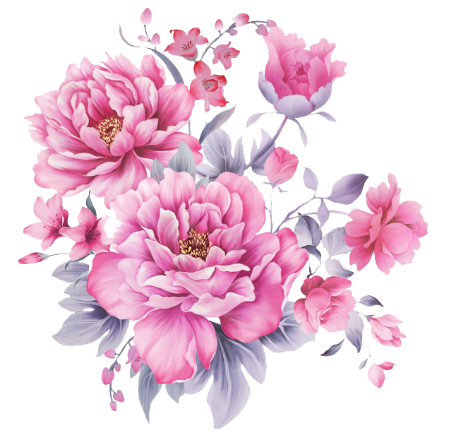 Beautiful Flower Patterns Design Floral Hand-Painted Clipart