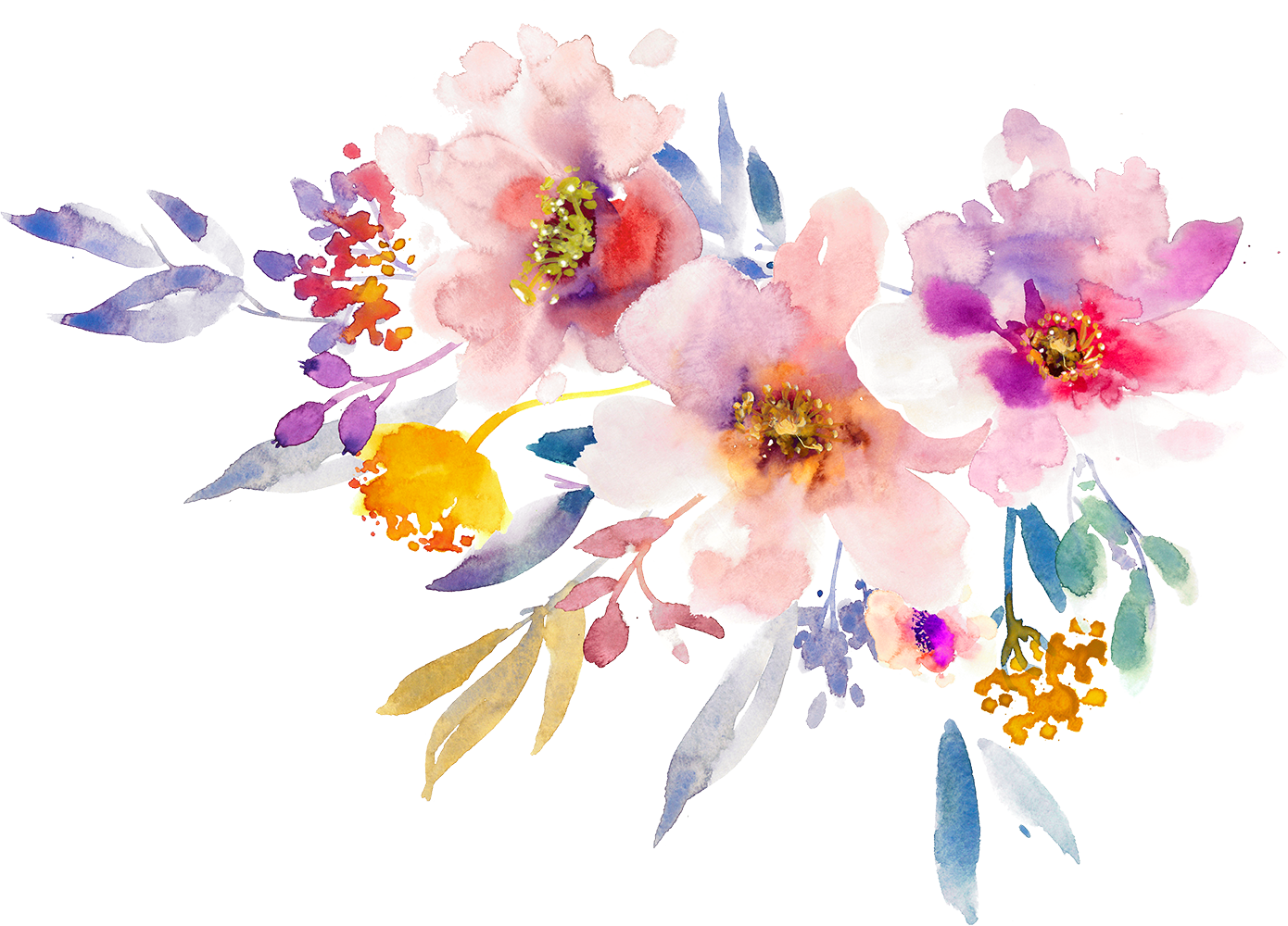 Flower Creative Gouache Design Floral Flowers Painting Clipart