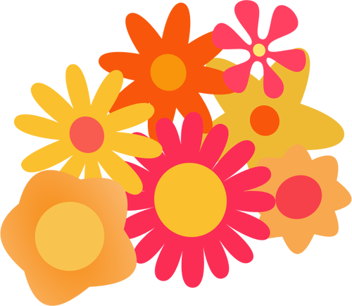 Of Different Flowers Cluster Clipart