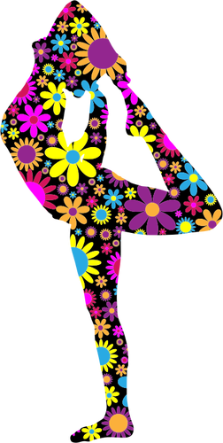 Flowery Yoga Clipart