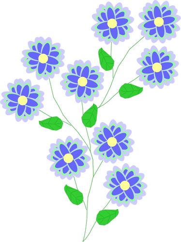 Flowers In Blue Clipart