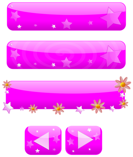 Pink Girly Buttons Clipart