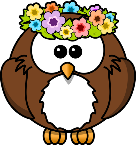 Owl With Garland Clipart