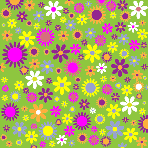 Floral Pattern On Green Background Clipart