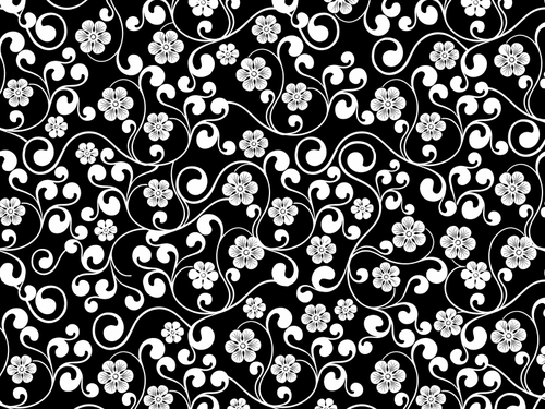 Black And White Floral Pattern Clipart