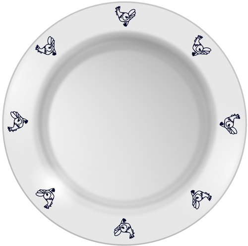 Of Chicken Pattern Plate Clipart