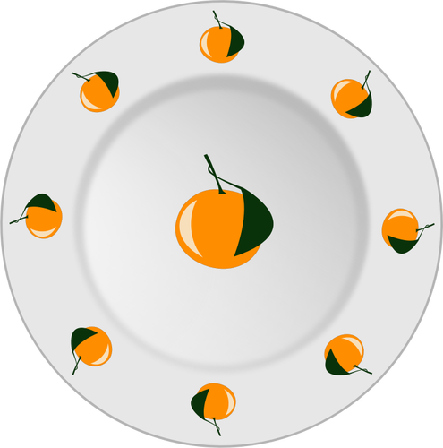 Of Orange Pattern Plate Clipart
