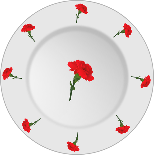 Carnation Pattern Plate Clipart