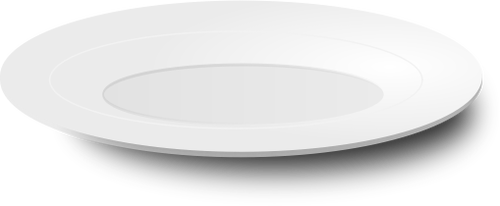 Of White Plate With Shadow Clipart