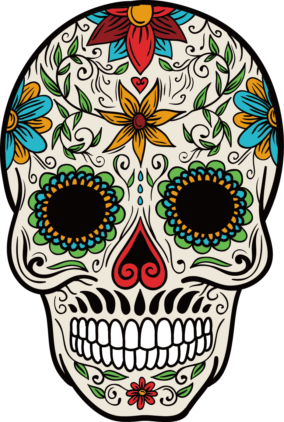 Cuisine Mexican Skull Mexico Color Calavera La Clipart