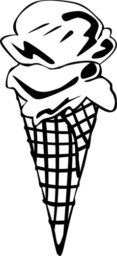 Of Three Ice Cream Scoops In A Cone Clipart
