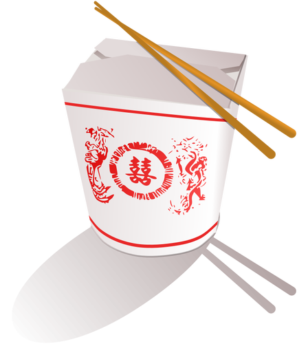 Chinese Fast Food With Chopsticks Clipart