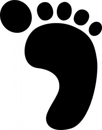 Right Foot Print Vector In Open Office Clipart