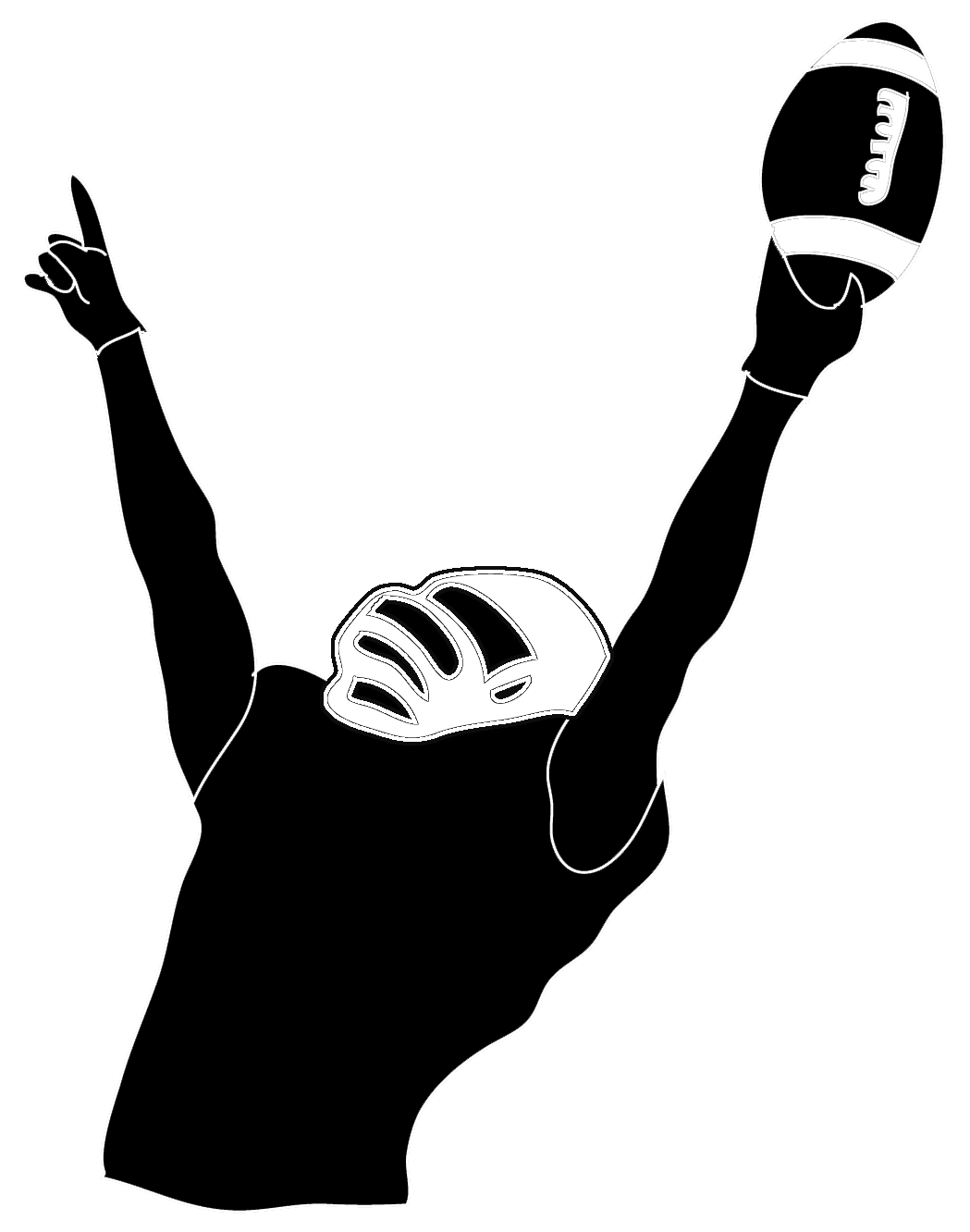 Football Player 2 Football Player Black Image Clipart