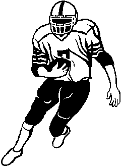 Football Player Football Black And White Images Clipart