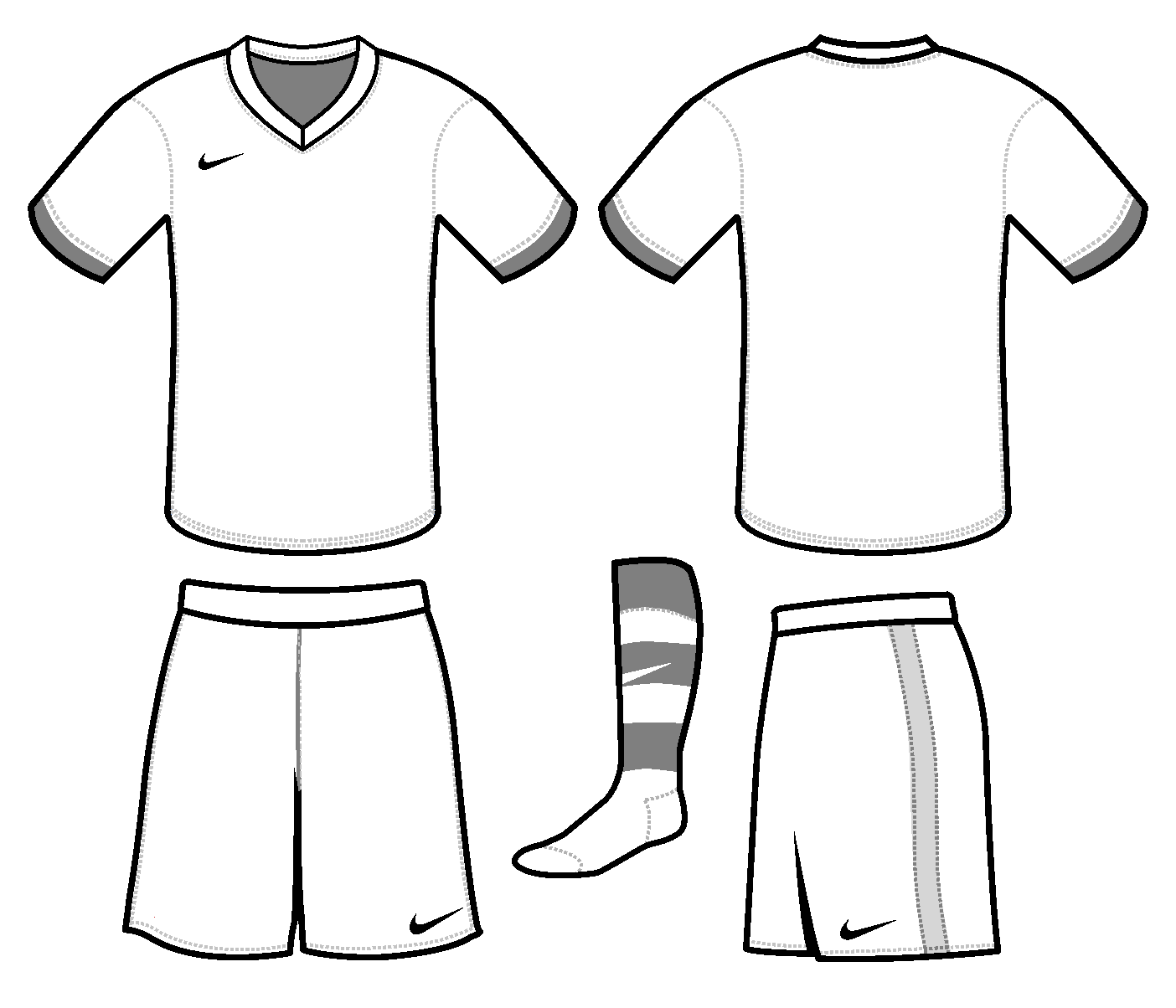 Football Kit T-Shirt Template Blank Soccer Jersey Clipart