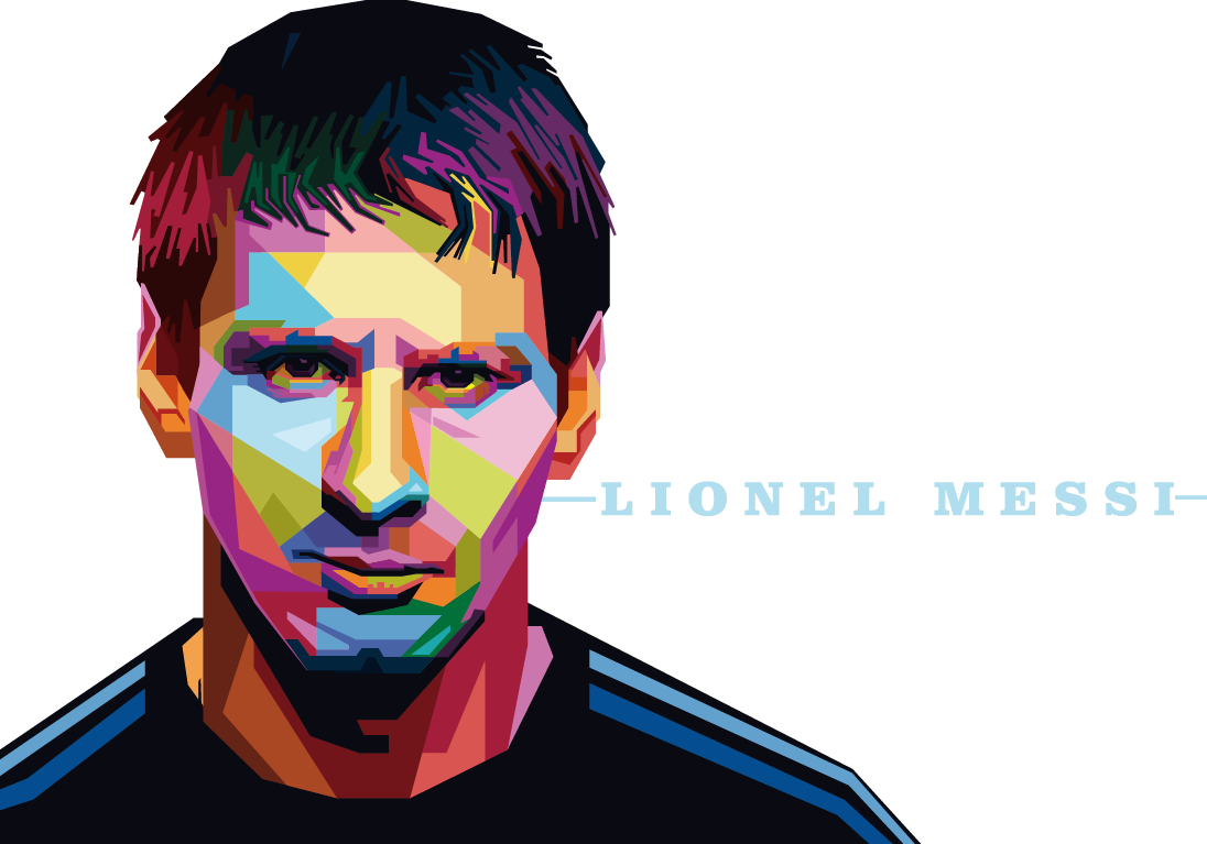 Colorful Messi National Football Barcelona Avatar Player Clipart
